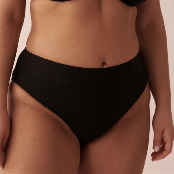 La vien rose textured high leg bikini bottom - Picture 2 of 7